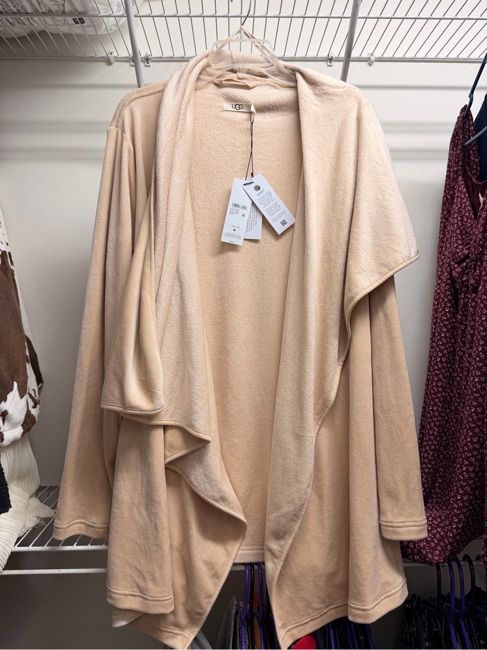 UGG W Orla Wrap II  Open-Front Cardigan - Light Tan